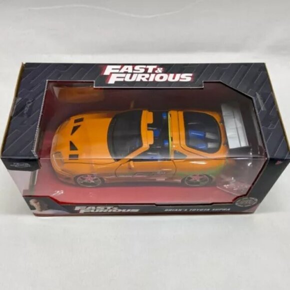 Jada Fast & Furious Brian's Toyota Supra Orange 1:24 Die-cast Model Car NIP - Picture 16 of 16